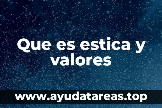 Valores de una empresa que es 5 Que es estica y valores