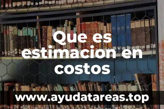 Estimación 4 Que es estimacion en costos