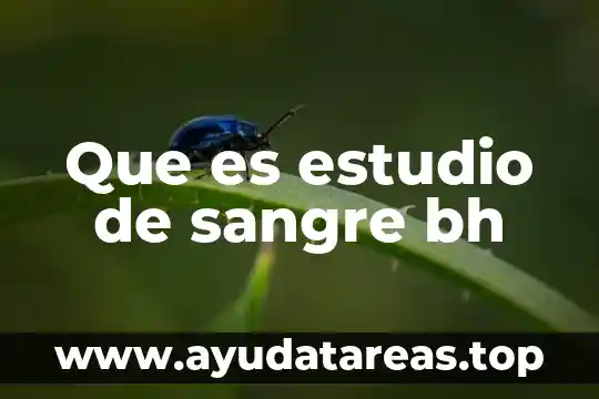 De que es el examen medico de bh 6 Que es estudio de sangre bh
