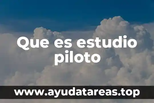 Que es estudio piloto