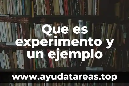 Que es experimento y un ejemplo