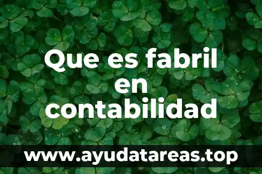 Que es fabril en contabilidad