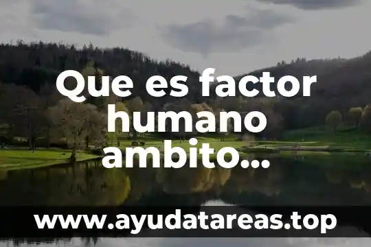 Que es factor humano ambito directivo