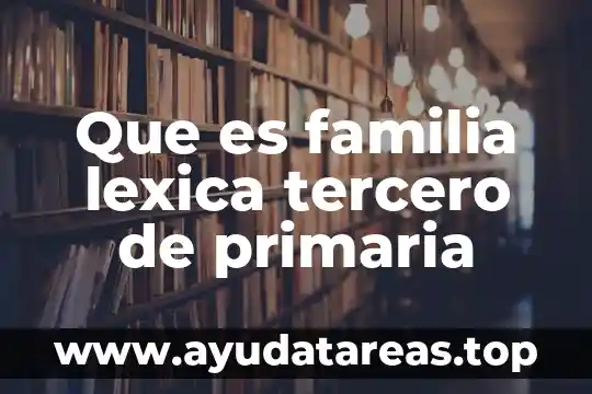 Que es familia lexica tercero de primaria
