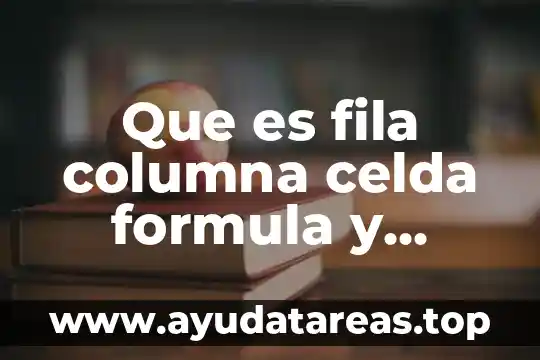 Que es doble columna en educacion fisica 6 Que es fila columna celda formula y funcion