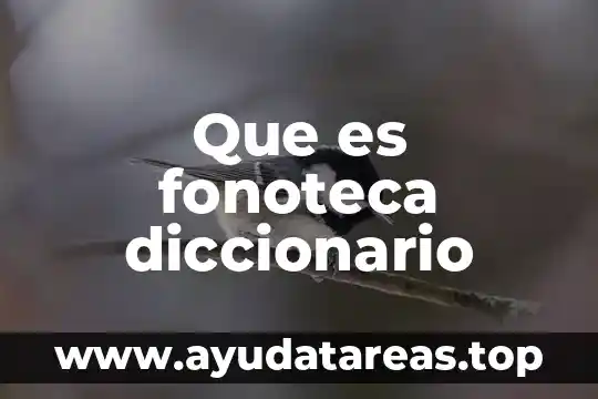 Que es fonoteca diccionario