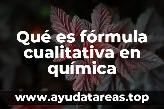 Qué es fórmula cualitativa en química