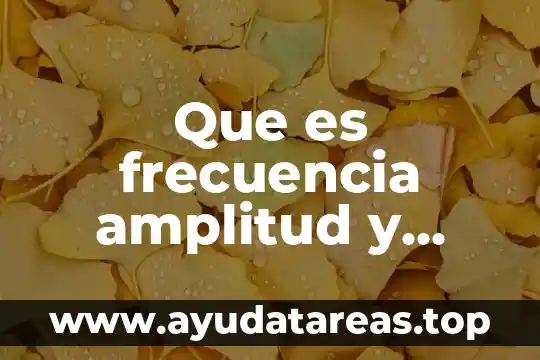 Qué es amplitud del espacio paletofemoral 4 Que es frecuencia amplitud y velocidad de propagacion en electronica