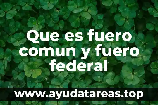 Que es el fuero real y personal 3 Que es fuero comun y fuero federal