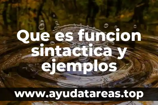 Que es la etiqueta html y su función 3 Que es funcion sintactica y ejemplos