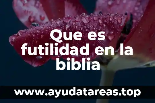 Que es doblegar en la biblia 5 Que es futilidad en la biblia