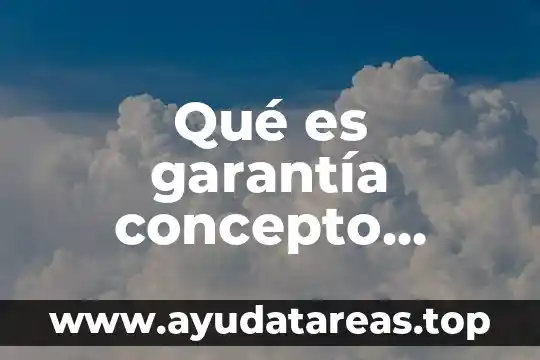 Qué es garantía concepto jurídico