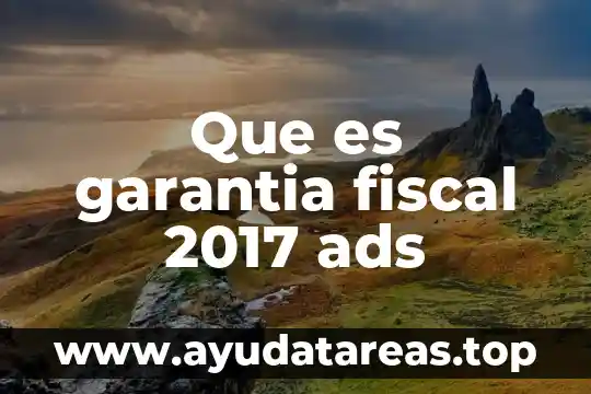 Que es garantia fiscal 2017 ads