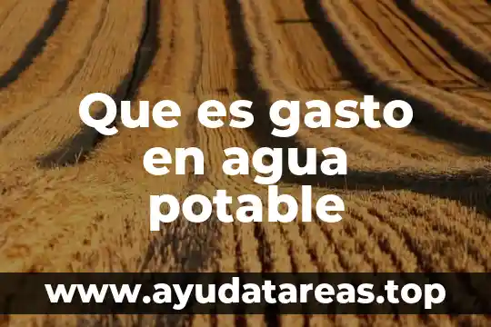 Introduccion sobre que es el agua potable 3 Que es gasto en agua potable