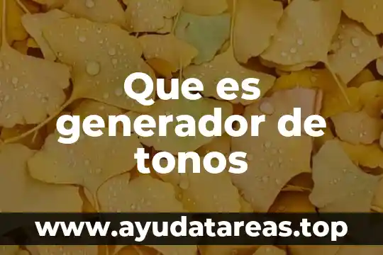 Que es un generador compuesto 5 Que es generador de tonos