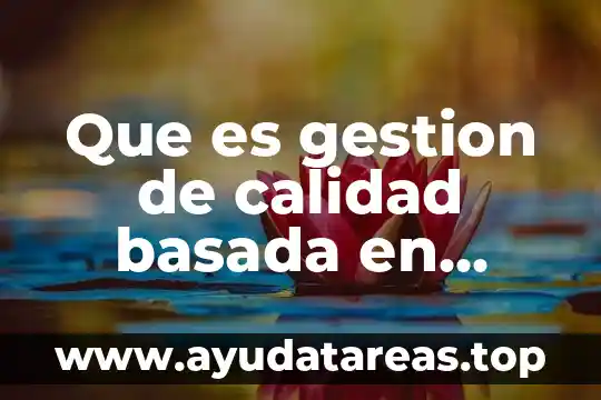 Que es gestion de calidad basada en procesos