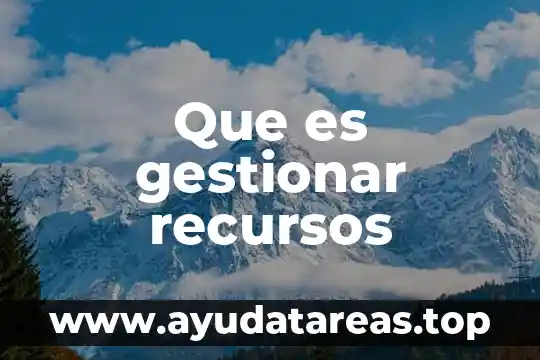 Que es gestionar recursos