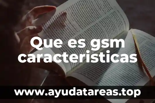 Que es gsm caracteristicas