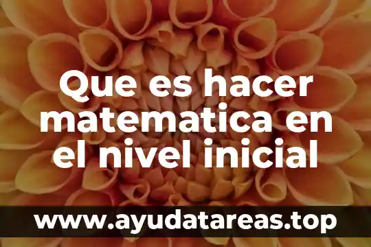 Que es ser saber y hacer en enfermeria 6 Que es hacer matematica en el nivel inicial
