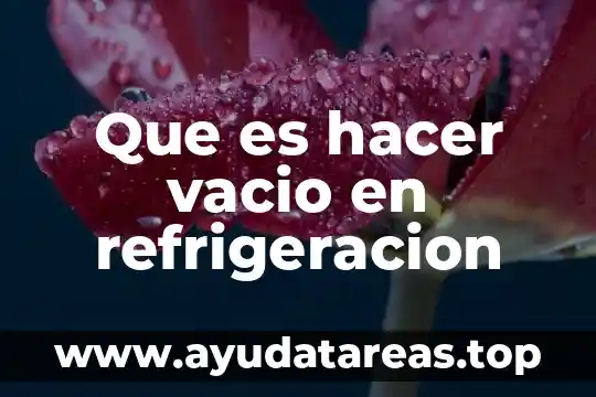 Que es hacer vacio en refrigeracion