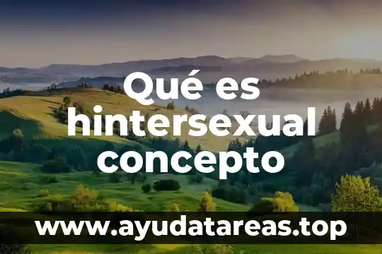 Qué es hintersexual concepto
