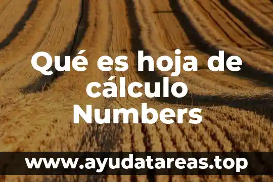 Qué es hoja de cálculo Numbers