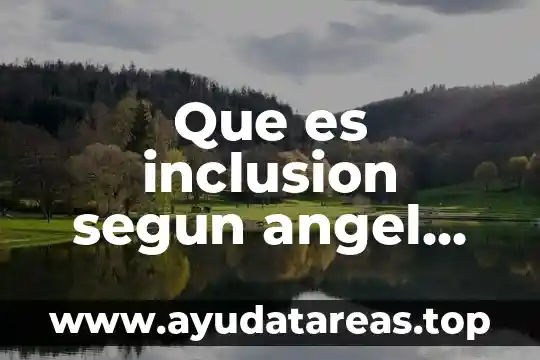 Que es inclusion segun angel perez