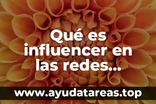 Qué es influencer en las redes sociales