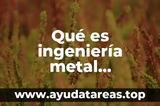 Qué es el concepto de mecánica 8 Qué es ingeniería metal mecánica