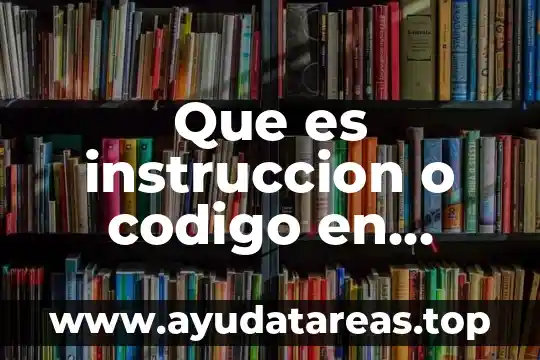 Que es instruccion o codigo en programacion