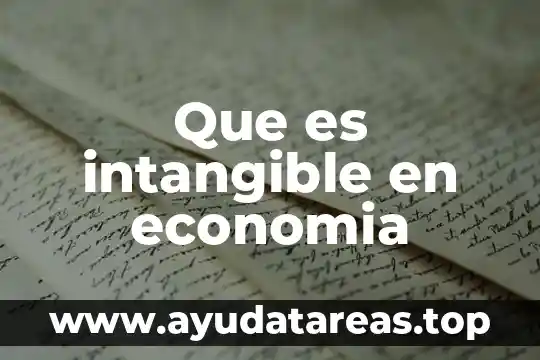 Que es intangible en economia