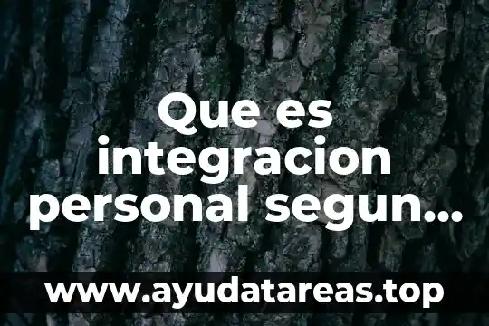 Que es integracion personal segun varios autores
