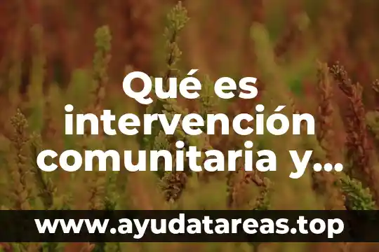 Qué es intervención comunitaria y sus características