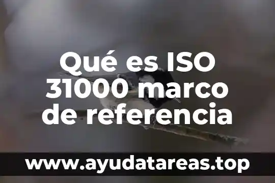Qué es ISO 31000 marco de referencia