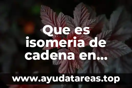Química que es un compuesto 7 Que es isomeria de cadena en quimica