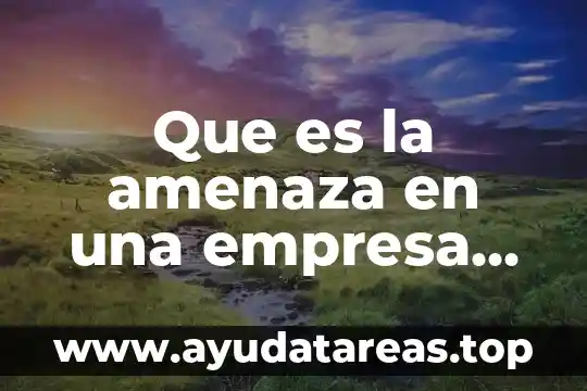 Que es la amenaza en una empresa definicion
