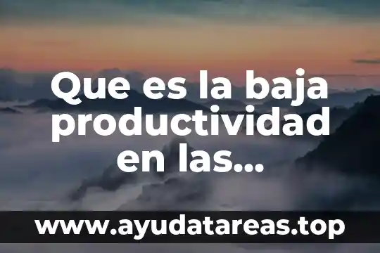 Que es la inteligencia emocional en la productividad humana 3 Que es la baja productividad en las empresas