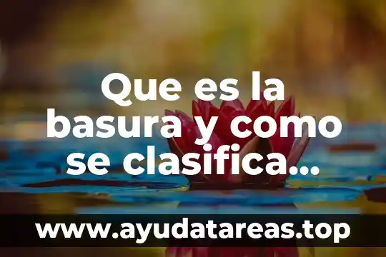 Que es la basura y como se clasifica para niños