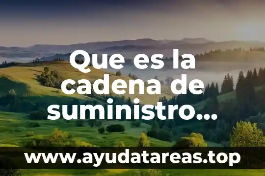 Que es la cadena de suministro para un producto