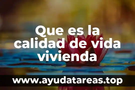 Que es la calidad de vida vivienda