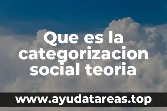 Que es la categorizacion social teoria