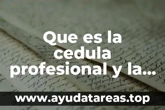Que es ser un profesional yahoo 8 Que es la cedula profesional y la matricula medica