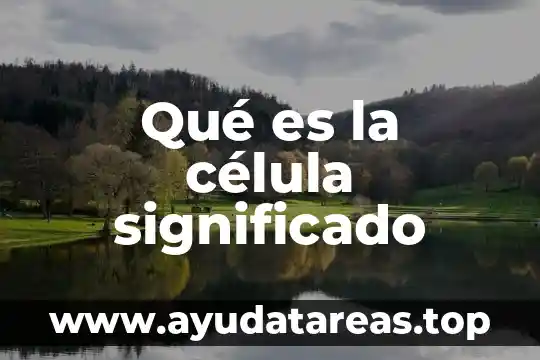 El significado de que es un cartel 8 Qué es la célula significado