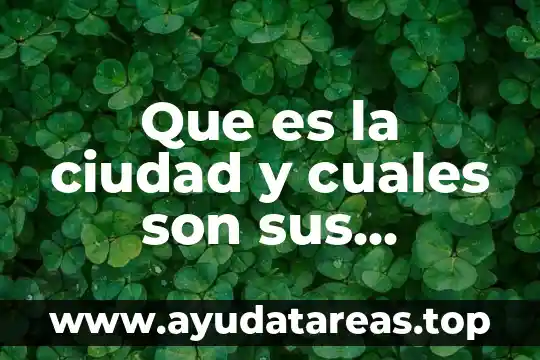 Que es la ciudad y cuales son sus caracteristicas