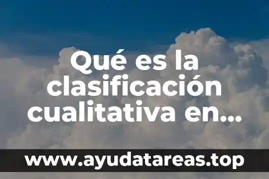 Qué es la clasificación cualitativa en química y física