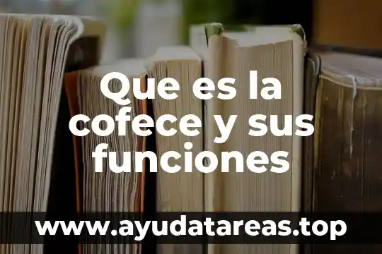 Que es la cofece y sus funciones