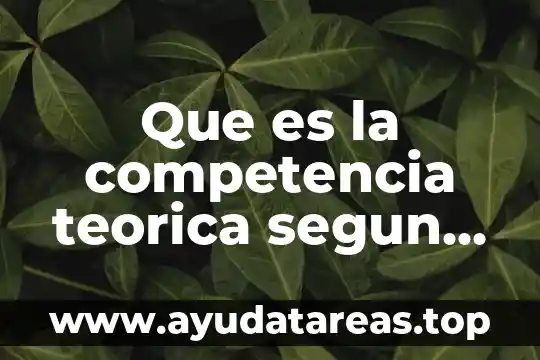 Que es la competencia teorica segun nadine jolis definicion