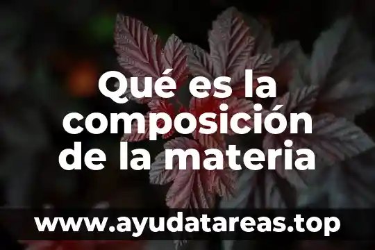Qué es la composición de la materia