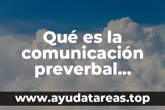 Qué es la comunicación preverbal definición