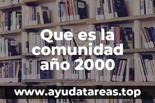 Que es comunidad diferentes tipos y las caracteristicas 5 Que es la comunidad año 2000